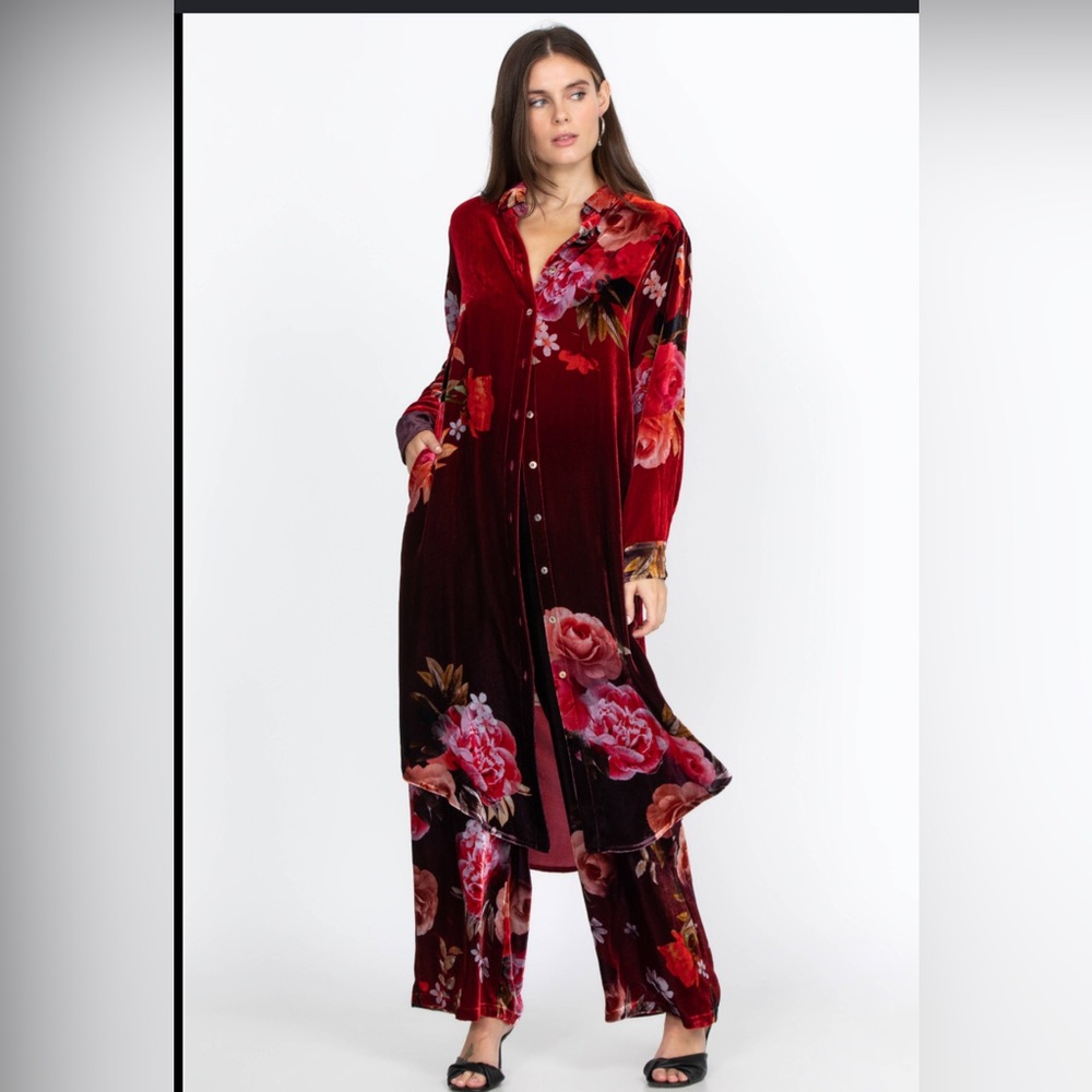 Johnny Was Coralie Velvet Relaxed Overshirt